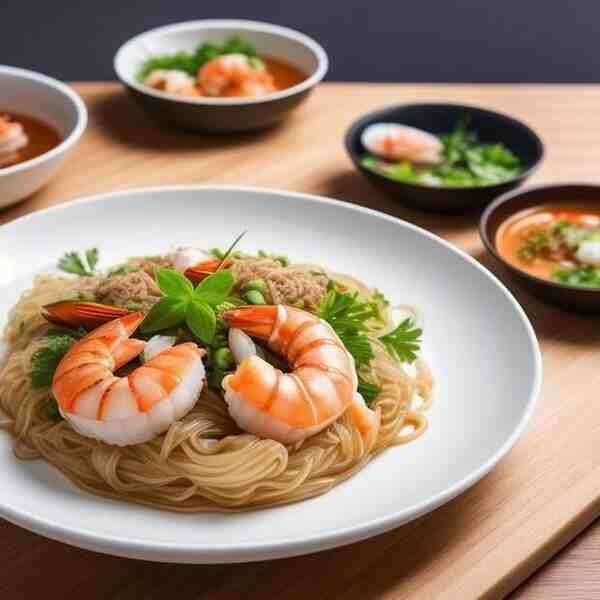 Рисовая лапша с морепродуктами